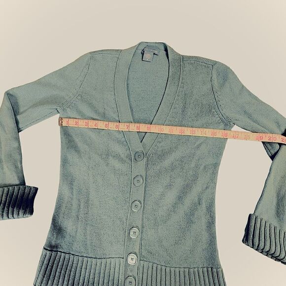 Green Cashmere White and Warren V neck button down knitted cardigan - XS- Small - Picture 7 of 9